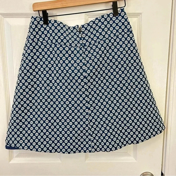 Maeve Anthropologie • Navy Blue Fourth Street Swing Pleated Bohemian Twee Skirt - Picture 8 of 10